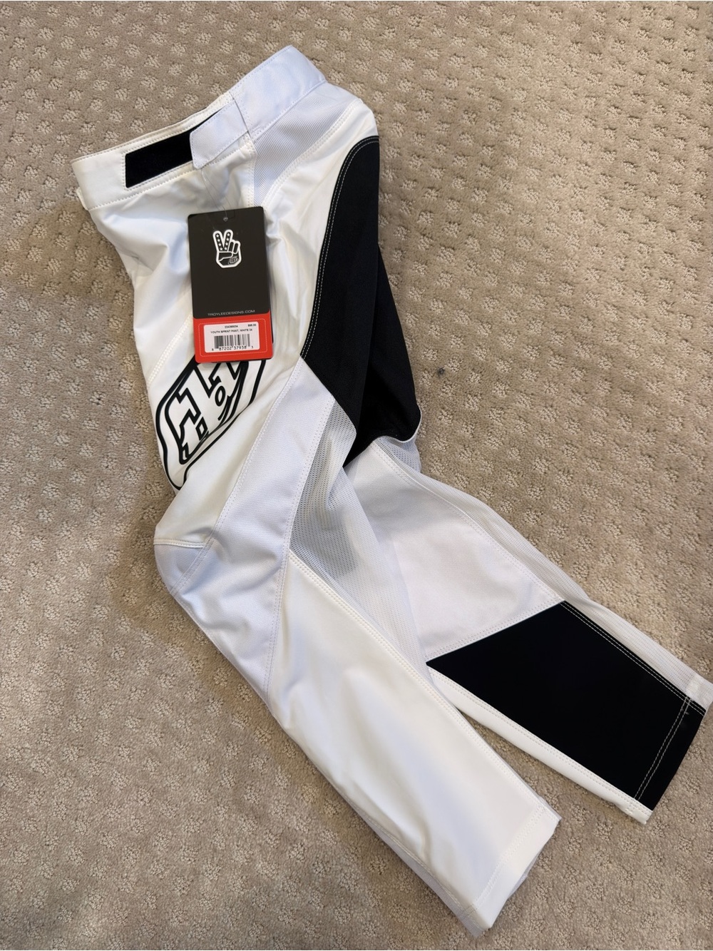 Kids White and Black bike pants Bottoms
